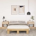 Estructura de cama sin colchón 120x200 cm madera maciza roble