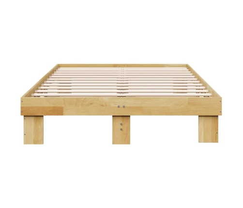 Estructura de cama sin colchón 120x200 cm madera maciza roble