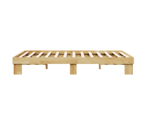 Estructura de cama sin colchón 120x200 cm madera maciza roble