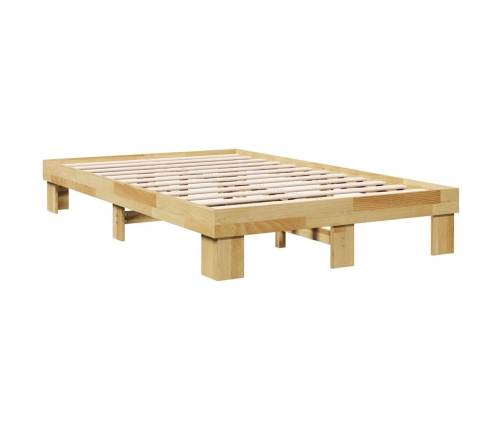 Estructura de cama sin colchón 120x200 cm madera maciza roble