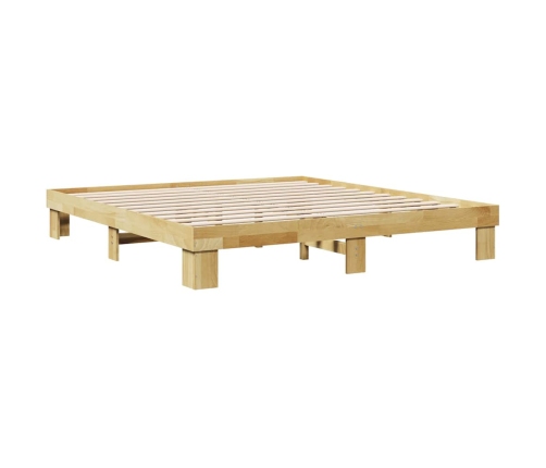 Estructura de cama sin colchón 180x200 cm madera maciza roble