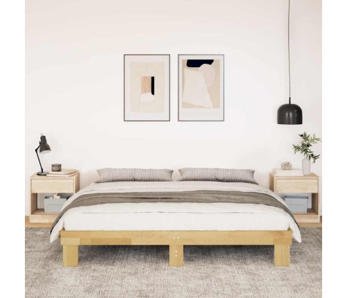 Estructura de cama sin colchón 180x200 cm madera maciza roble