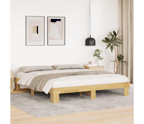 Estructura de cama sin colchón 180x200 cm madera maciza roble