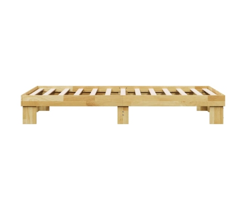 Estructura de cama sin colchón 75x190 cm madera maciza roble