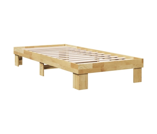 Estructura de cama sin colchón 75x190 cm madera maciza roble