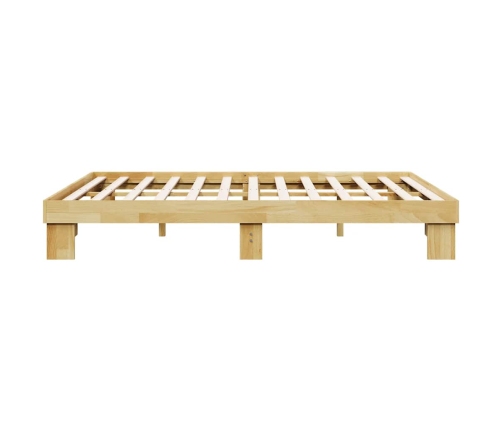 Estructura de cama sin colchón 140x190 cm madera maciza roble