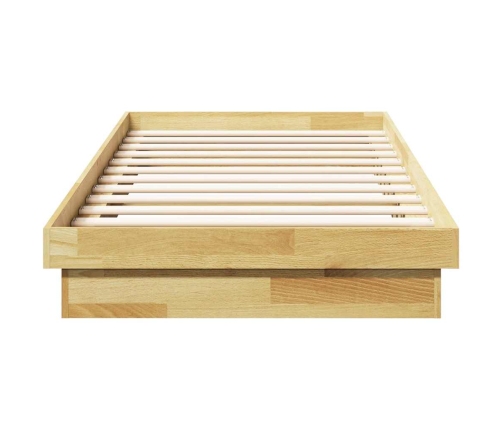 Estructura de cama sin colchón 90x190 cm madera maciza roble