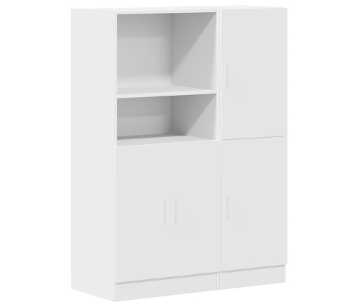 Mueble de cocina 2 piezas madera contrachapada blanca