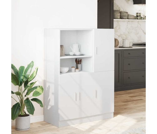 Mueble de cocina 2 piezas madera contrachapada blanca