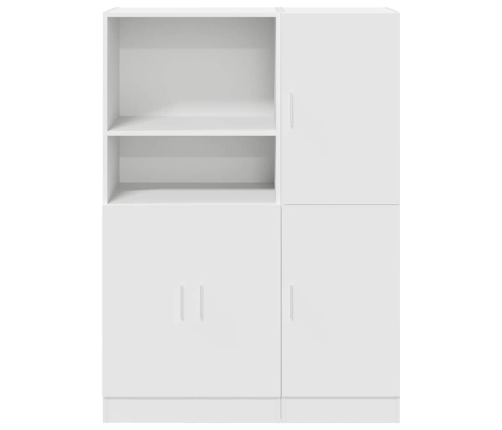 Mueble de cocina 2 piezas madera contrachapada blanca