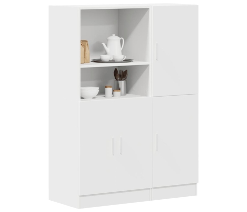 Mueble de cocina 2 piezas madera contrachapada blanca