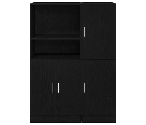 Mueble de cocina 2 piezas madera contrachapada negro