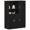 Mueble de cocina 2 piezas madera contrachapada negro