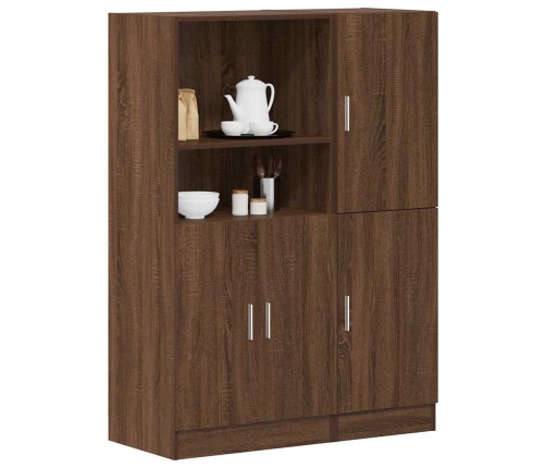 Set de muebles de cocina 2 pzas madera ingeniería roble marrón