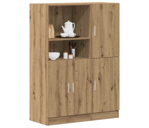 Set de muebles cocina 2 pzas madera ingeniería roble artesanal