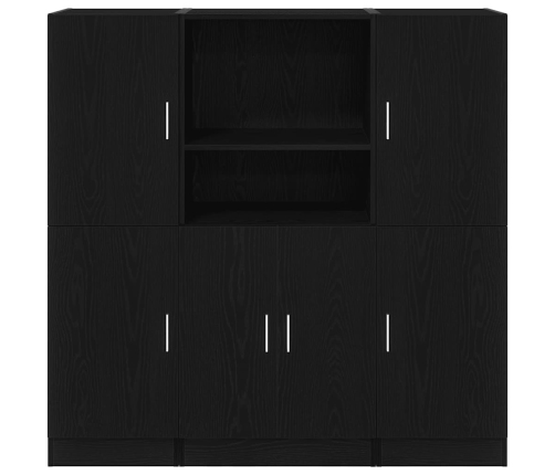 Mueble de cocina 3 piezas madera contrachapada negro