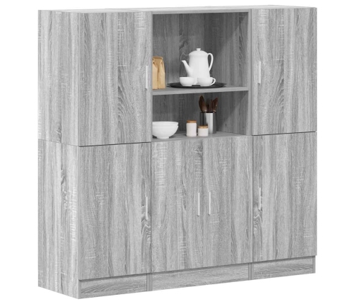 Set de muebles de cocina 3 pzas madera ingeniería gris sonoma