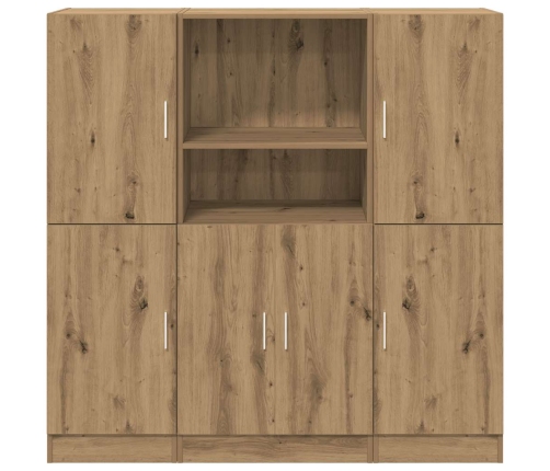 Set de muebles cocina 3 pzas madera ingeniería roble artesanal