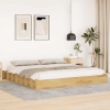 Estructura de cama sin colchón 180x200 cm madera maciza roble