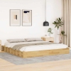 Estructura de cama sin colchón 200x200 cm madera maciza roble