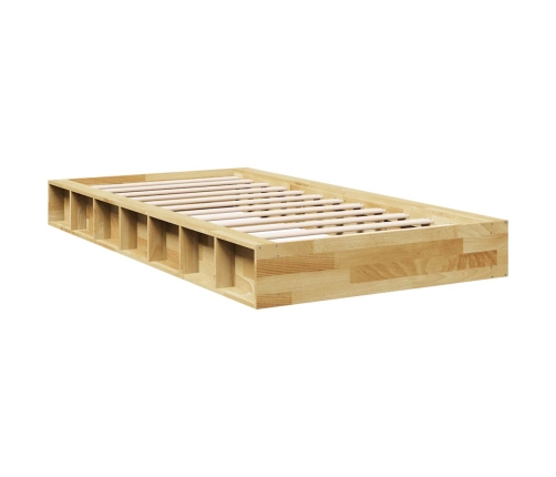 Estructura de cama sin colchón 75x190 cm madera maciza roble