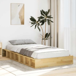 Estructura de cama sin colchón 75x190 cm madera maciza roble