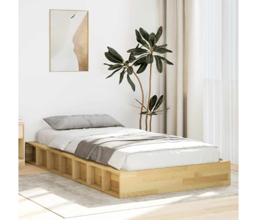 Estructura de cama sin colchón 75x190 cm madera maciza roble