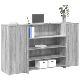 Mostrador de recepción sonoma gris 180x50x103,5 cm