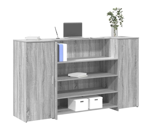 Mostrador de recepción sonoma gris 180x50x103,5 cm