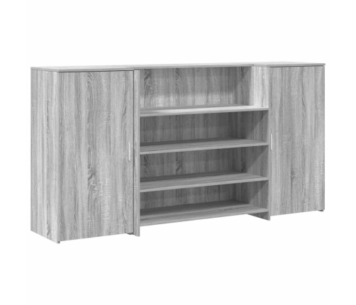 Mostrador de recepción sonoma gris 200x50x103,5 cm