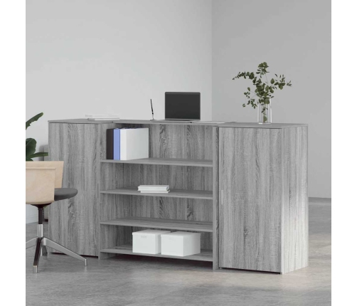 Mostrador de recepción sonoma gris 200x50x103,5 cm