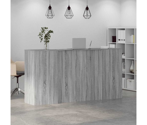 Mostrador de recepción sonoma gris 200x50x103,5 cm