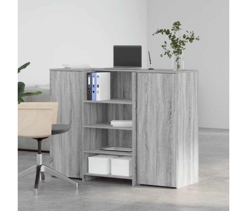 Mostrador de recepción sonoma gris 135x50x103,5 cm