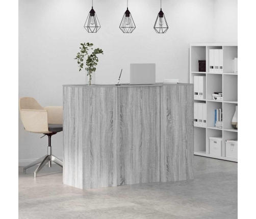 Mostrador de recepción sonoma gris 135x50x103,5 cm