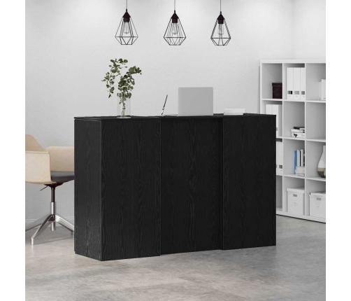 Mostrador de recepción roble negro 155x50x103,5 cm