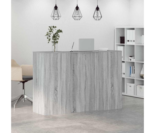 Mostrador de recepción sonoma gris 155x50x103,5 cm