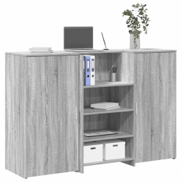 Mostrador de recepción sonoma gris 155x50x103,5 cm