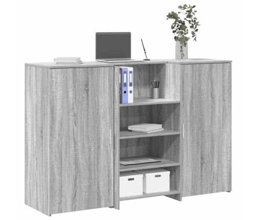 Mostrador de recepción sonoma gris 155x50x103,5 cm