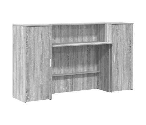 Mostrador de recepción sonoma gris 180x50x103,5 cm