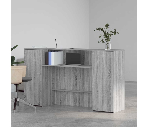 Mostrador de recepción sonoma gris 180x50x103,5 cm