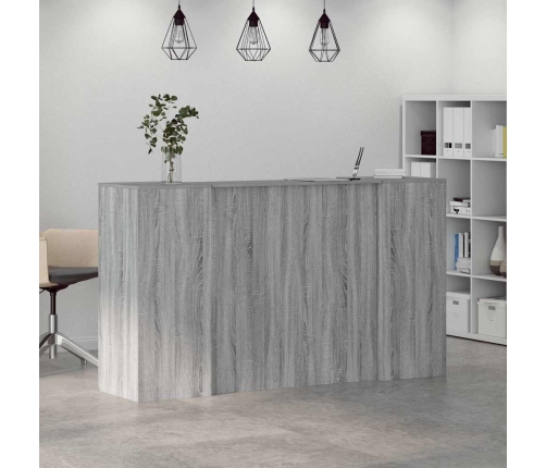 Mostrador de recepción sonoma gris 180x50x103,5 cm