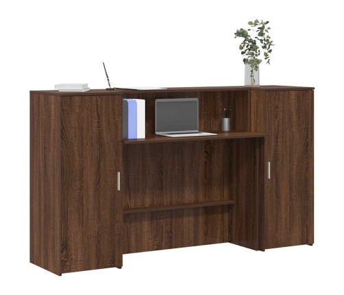 Mostrador de recepción roble marrón 180x50x103,5 cm