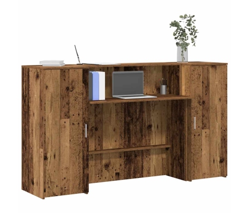 Mostrador de recepción madera vieja 180x50x103,5 cm