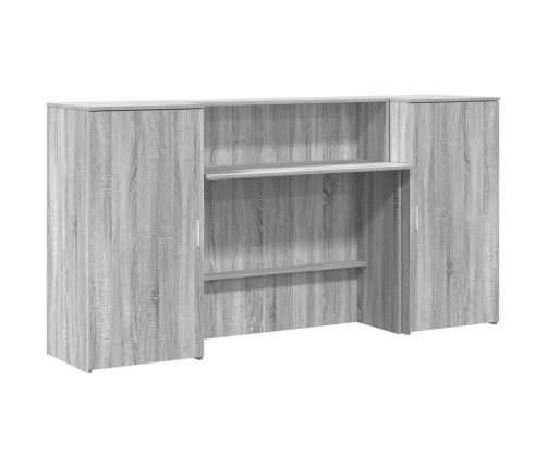 Mostrador de recepción sonoma gris 200x50x103,5 cm