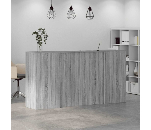 Mostrador de recepción sonoma gris 200x50x103,5 cm