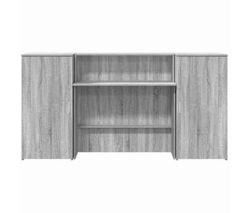 Mostrador de recepción sonoma gris 200x50x103,5 cm