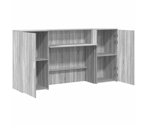 Mostrador de recepción sonoma gris 200x50x103,5 cm