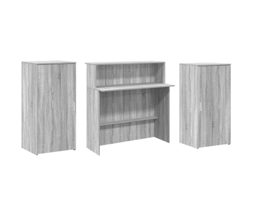 Mostrador de recepción sonoma gris 200x50x103,5 cm