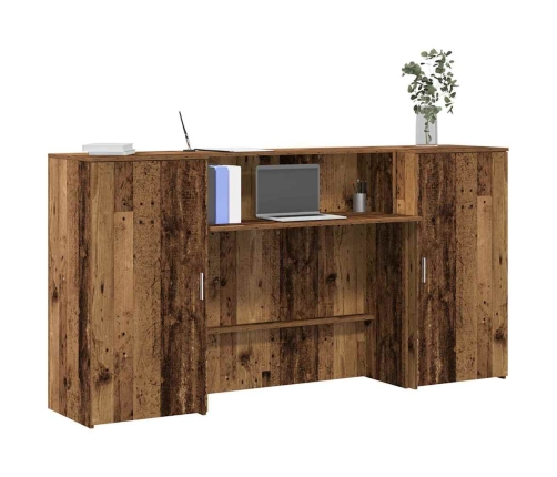 Mostrador de recepción madera vieja 200x50x103,5 cm