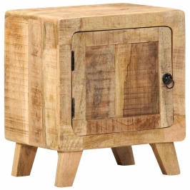 Mesita de noche de madera maciza de mango rugosa 40x32x46 cm